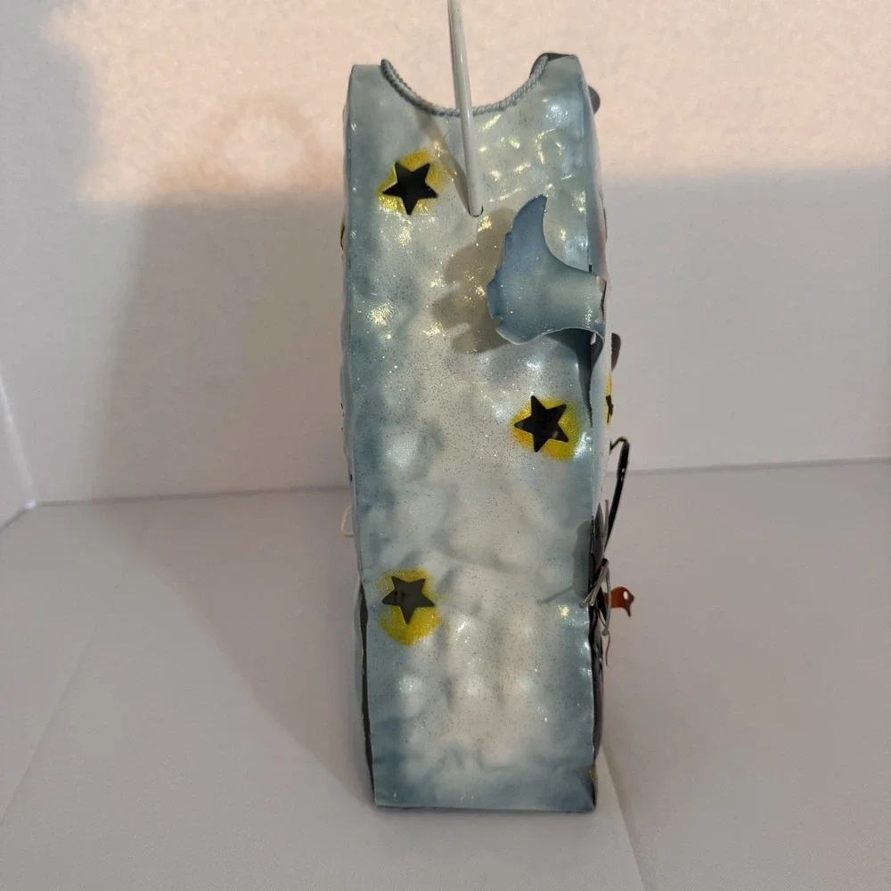 Vintage Halloween Metal Candle Tin‎ Ghost Pumpkin and Cat Home Accent Tea Light - Picture 4 of 9